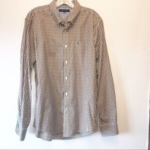 TOMMY Hilfiger Long Sleeve Shirt Brown White Plaid